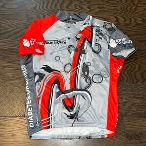 Cycling Jersey Mens modern splash Tour de Cure Stop Diabetes shirt M 3 comp